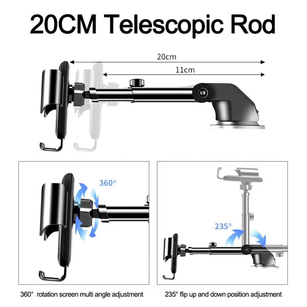Soporte para teléfono de coche y súper ventosa Universal 4 en 1 para salpicadero de coche, soporte para ventilación de parabrisas para iPhone Samsung - imagen 2