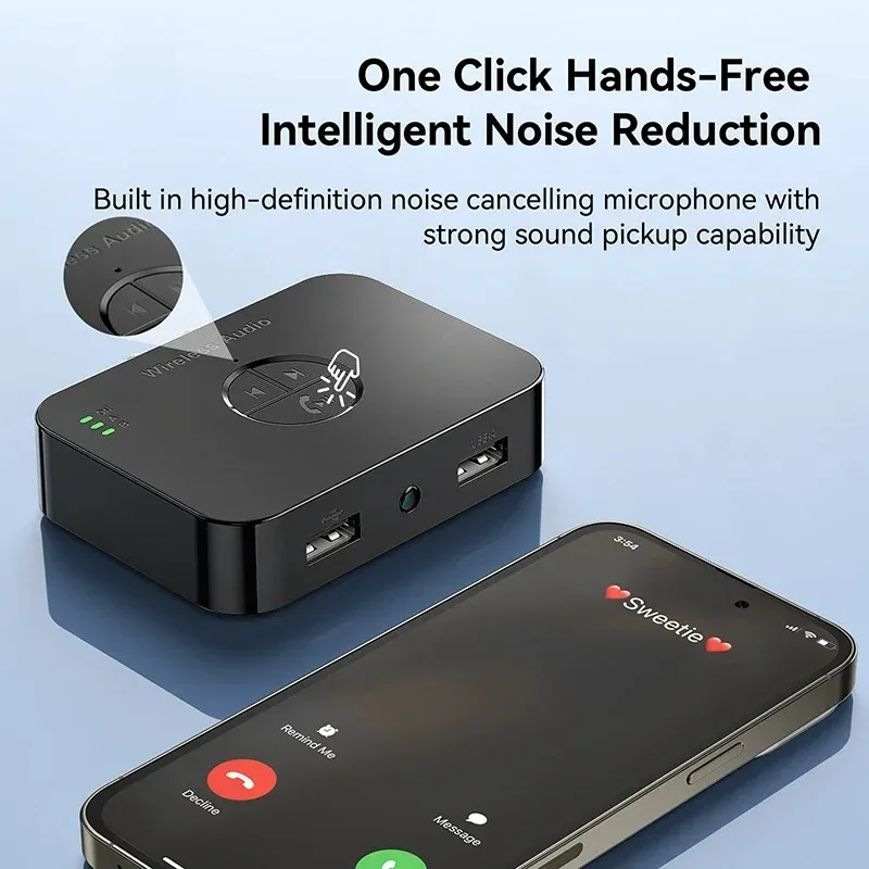 Receptor Bluetooth 6,0 con adaptador de Audio inalámbrico RCA de alta resolución, receptor USB auxiliar de 3,5mm para altavoces, amplificador estéreo para coche - imagen 4