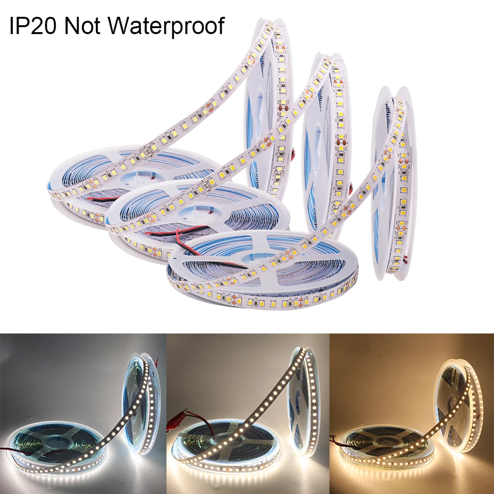 Tira de luces LED de 5M, 10M, 15M, 20M, 24V, 2835, 120LEDs/m, IP20, tira de lámpara para el hogar, cinta Flexible IP68 cálida/Natural/blanca para jardín al aire libre - imagen 2