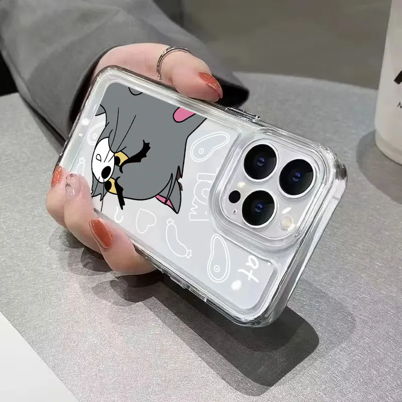 Nueva funda de teléfono bonita Tom y Jerry Angry para iPhone 16 15 14 13 12 11ProMax XS Max XR 7 8 15 Plus, funda trasera bonita de silicona con queso - imagen 3