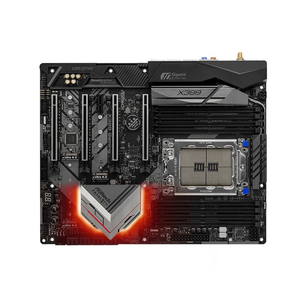 Placa base para juegos profesional ASRock X399, AMD TR4, compatible con Ryzen Threadripper 2990WX 2970WX 2950X ATX DDR4 3600 Mhz M.2 ATX - imagen 4