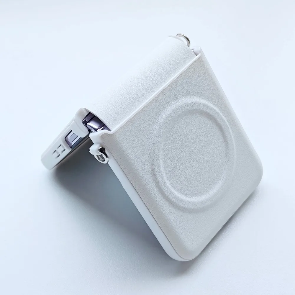 Para Samsung Galaxy Z Flip 7 funda de lujo de cuero PU carga inalámbrica magnética protege la contraportada para Samsung Z Flip 7 6 5 - imagen 3