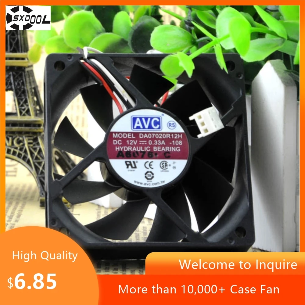 Ventilador de 70 mm y 7 cm para PC, servidores y estaciones de trabajo de refrigeración silenciosa hidráulica AVC DA07020R12H 12V 0.33A 7020 - imagen 4