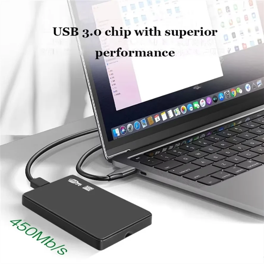 Caja de disco duro USB 3,0 a SATA, caja HDD de 2,5 pulgadas SATA a USB 2,0/3,0, carcasa de disco duro externo, carcasa de disco duro SSD de velocidad de 6Gbps - imagen 2