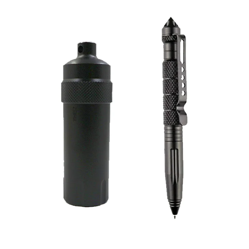 Botella con sello impermeable, Kit de supervivencia EDC de aluminio, cápsula/píldora, estuche hermético, herramientas para exteriores, contenedor de almacenamiento de tanque con sello