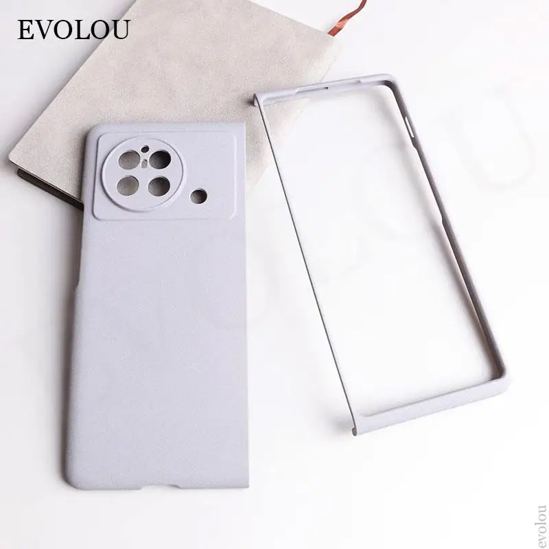 Funda de teléfono para Vivo X Fold 2 Plus, carcasa dura mate de piedra arenisca para PC, abatible, antideslizante, protección completa, parachoques - imagen 2