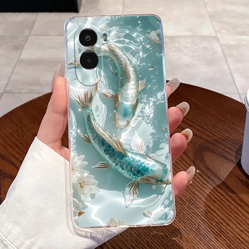 Para Xiaomi Poco M7 4G funda transparente de lujo lindo conejo de amor divertido TPU funda de teléfono de silicona suave PocoM7 M 7 4G funda trasera transparente - imagen 3