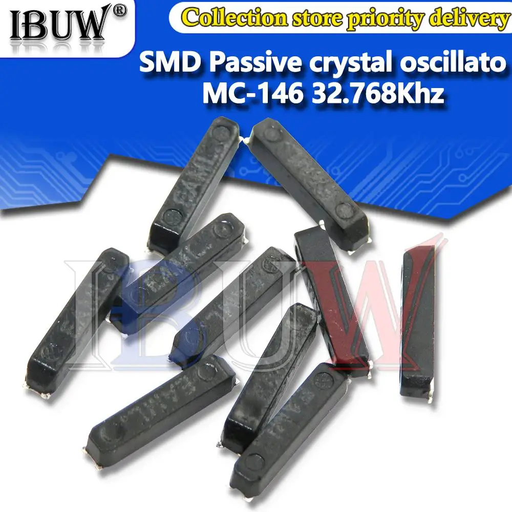 Oscilador de cristal pasivo SMD, 10 piezas, MC-146, 32.768KHz, 12.5PF, 7,0x1,5mm
