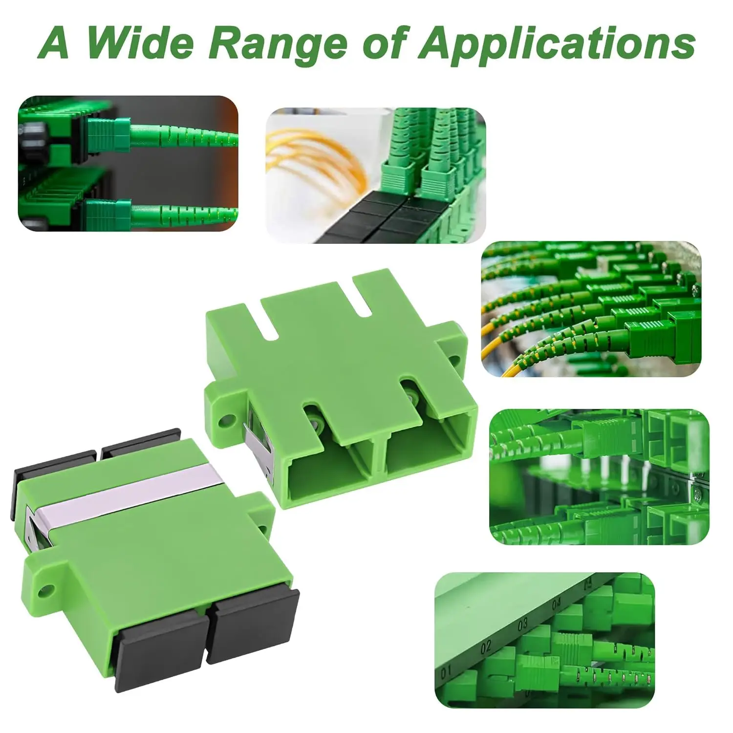 Adaptador de acoplador de fibra óptica Natalink SC hembra SC a adaptador hembra SC conector de Internet de red dúplex APC con Panel de montaje - imagen 2
