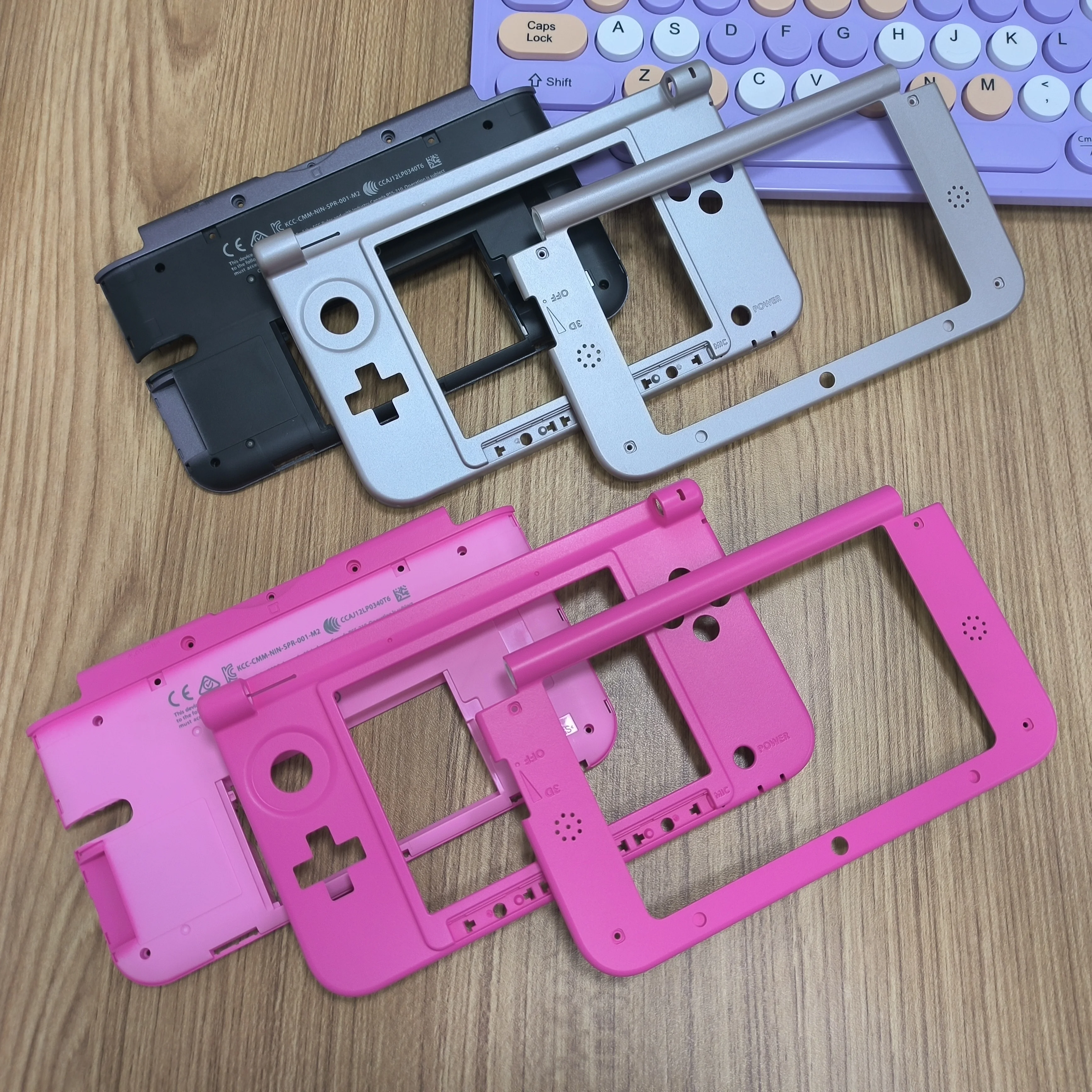 Carcasa de batería y marco medio superior e inferior de edición limitada gris Original para consola antigua 3DS XL/LL - imagen 2