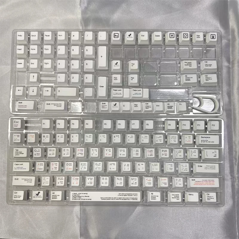 131 teclas Cherry Profile programador estilo teclas minimalista blanco PBT Keycap para MX Switch Teclado mecánico DIY personalizado GK61 - imagen 5