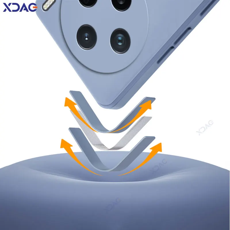 Funda de teléfono de silicona líquida cuadrada de lujo para VIVO X200 Pro Mini 5G 360 funda protectora suave a prueba de golpes VIVOX200Promini Bag - imagen 3