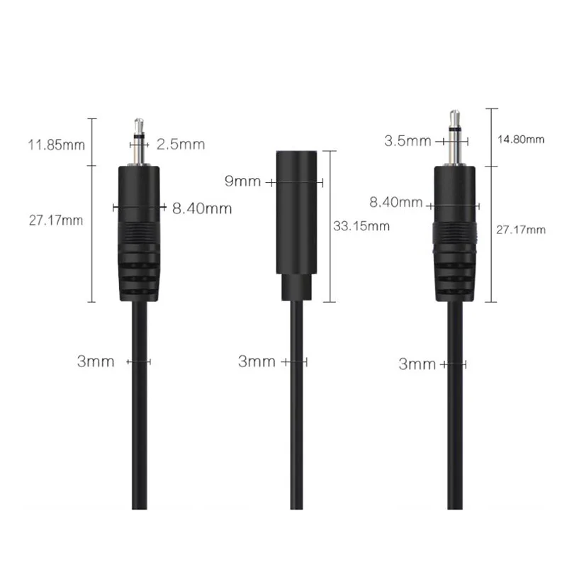 Cable de reparación de Audio DIY, 2,5mm, 3,5mm, conector de 2 polos y 3 polos, enchufe macho hembra, cargador de Cable de extensión auxiliar de 2 pines y 3 pines - imagen 3
