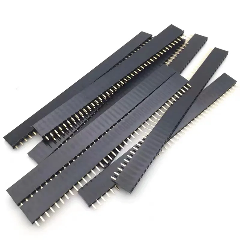 10 Uds 1x40Pin 2,54mm paso de una sola fila hembra PCB placa de enchufe conector de cabezal de Pin macho para Arduino - imagen 2