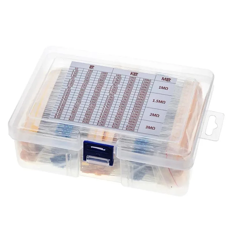 2600 unids/set 130 valores 1/4W 0,25 W 1% resistencias de película metálica paquete surtido Kit con caja lote resistencias surtido Kits - imagen 5