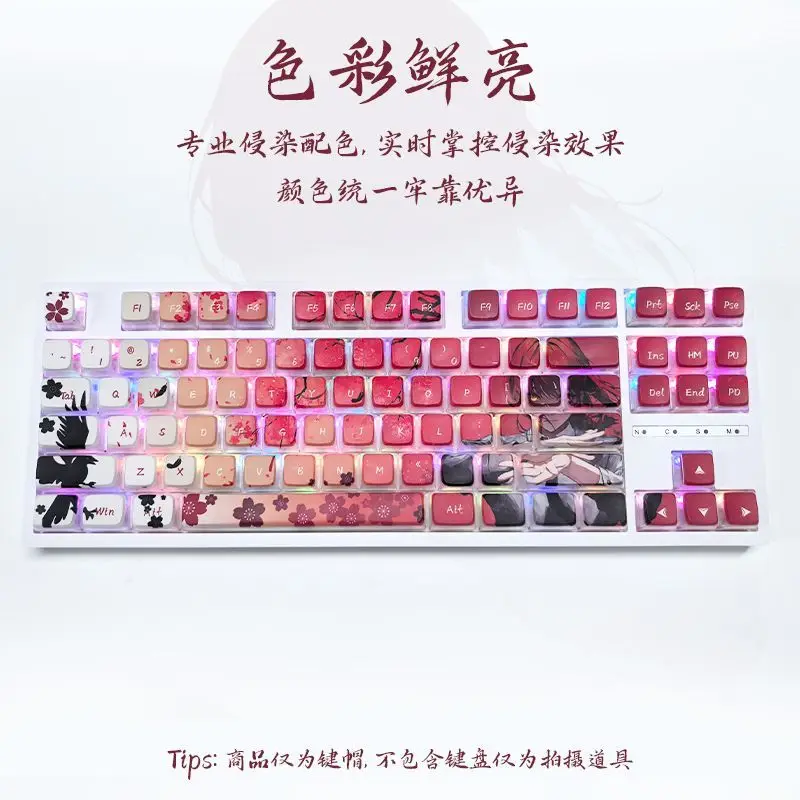 131 teclas translúcidas SakuraRaven Pudding Makima Anime Keycaps CBSA PC Keycap tapas de teclado mecánico para 64/68/71/108 - imagen 5