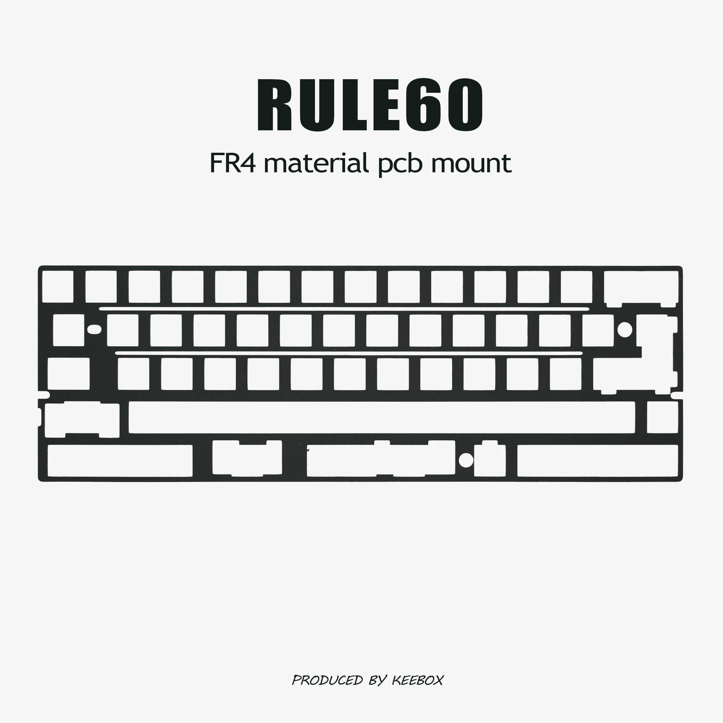 Keebox Rule60 V3 PC Fr4 Teclado mecánico montado en PCB de aluminio Placa de posicionamiento personalizada