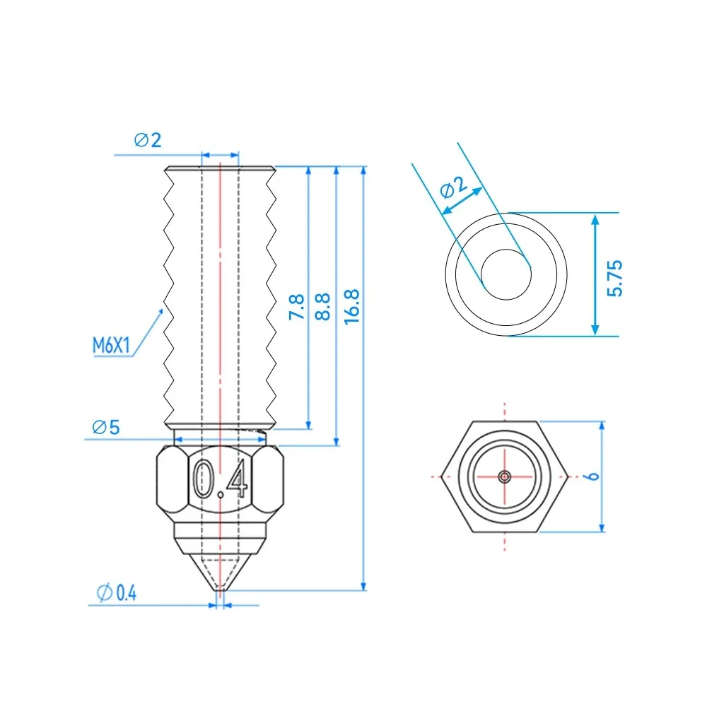 Boquilla de acero endurecido Spider para Ender-3 V3 SE, piezas de impresora 3D, boquilla de 1,75mm para extrusora Ender 7 Ender 5 S1 Spider Hotend - imagen 2
