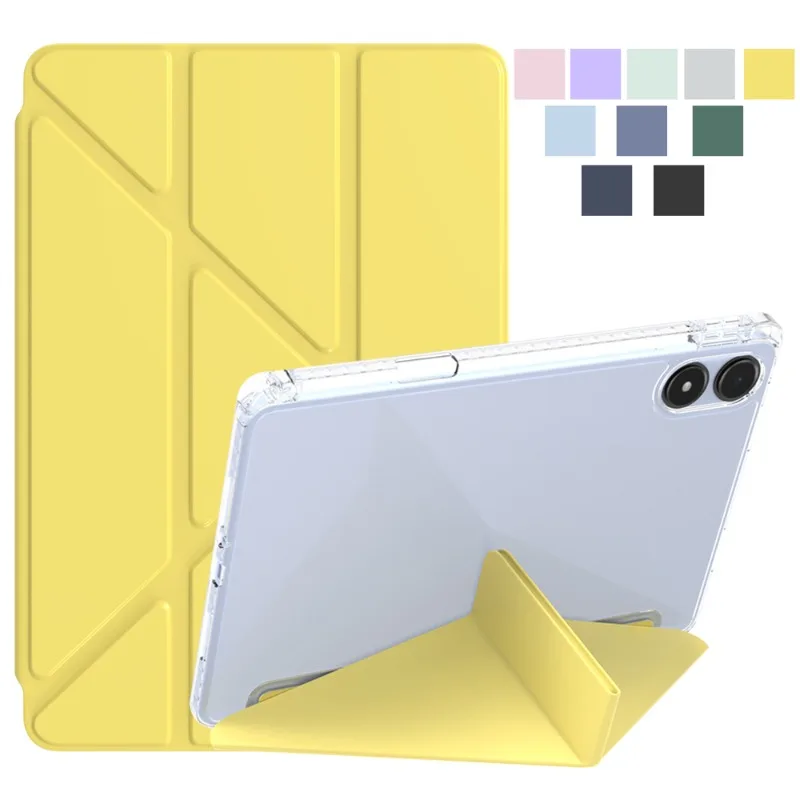 Funda acrílica para Xiaomi Poco Pad de 12,1 pulgadas/Redmi Pad Pro 12,1, estuche rígido con ranura para lápiz con soporte plegable, encendido/apagado automático