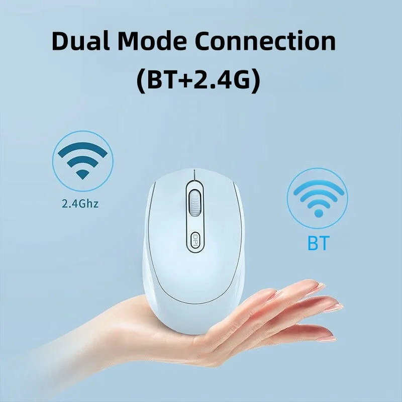 Ratón inalámbrico de modo Dual compatible con Bluetooth, batería de 2,4G, ratón óptico silencioso de 1600 DPI para MacBook, portátil, Juegos de PC y oficina - imagen 3