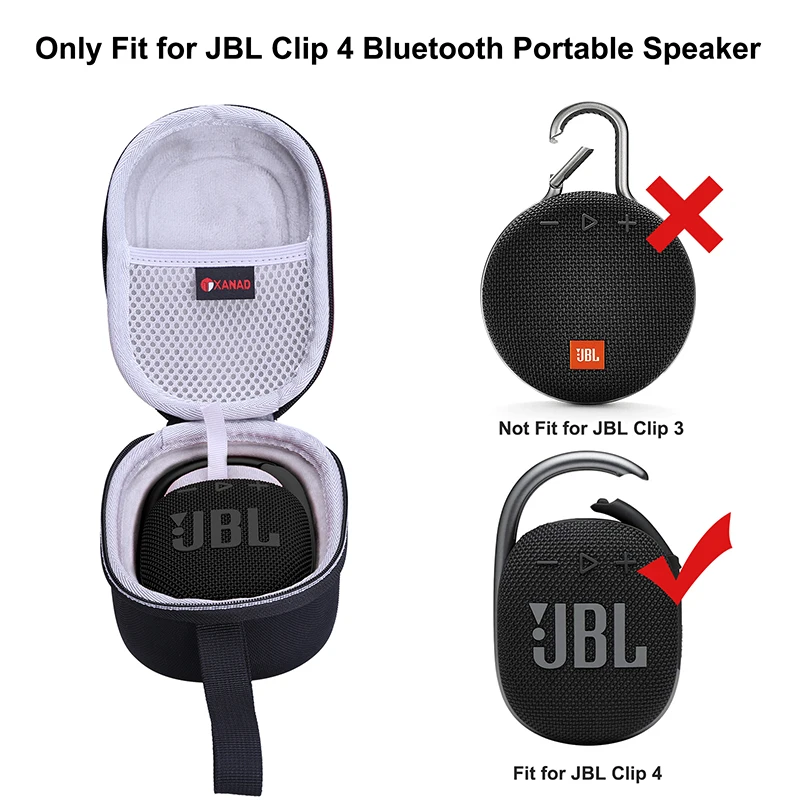XANAD-estuche de transporte duro para JBL CLIP 4, bolsa de almacenamiento de altavoz portátil, resistente al agua - imagen 4