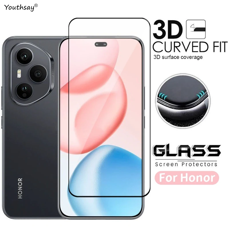 2 uds 3D cubierta completa de vidrio para Honor 400 Pro Protector de pantalla Honor 400 Pro película protectora de vidrio templado para teléfono Honor 400 Pro - imagen 2