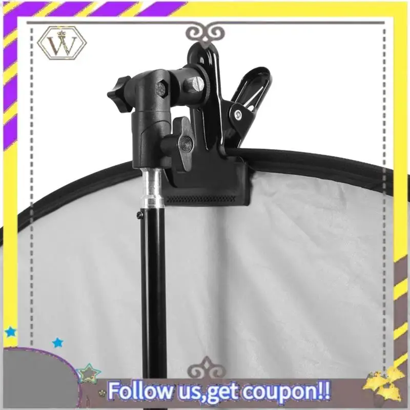 Nuevo Reflector de montaje con Clip de Metal, soporte reflector de montaje con tornillo de 1/4 pulgadas a 3/8 pulgadas, soporte de fondo para Flash, luz LED, paraguas - imagen 3