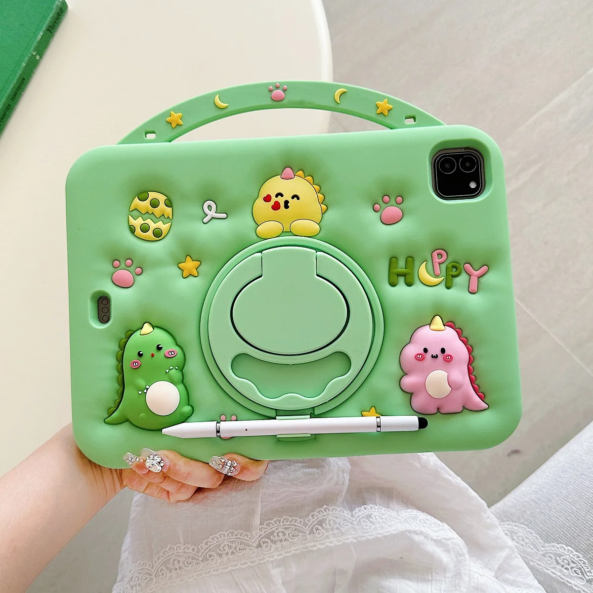 Para IPad 9 8 7. a generación funda infantil para IPad Air 2 3 4 5 10,9 2022 Mini 6 Pro 11 funda protectora de silicona para tableta con bonitos dibujos - imagen 5