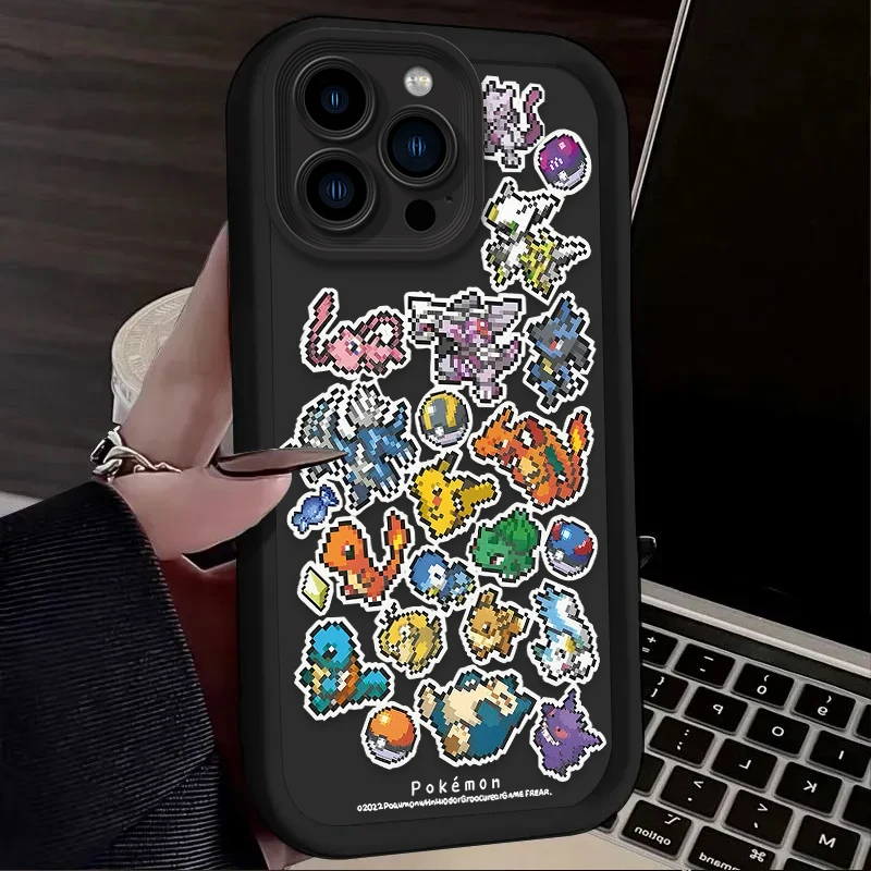 Funda blanda de dibujos animados Pixel P-Pokemon para iPhone 17 Air 16 16E 15 14 13 12 11 Pro Max X XS X S Max XR SE 2020 SE4 7 8 funda de silicona - imagen 3
