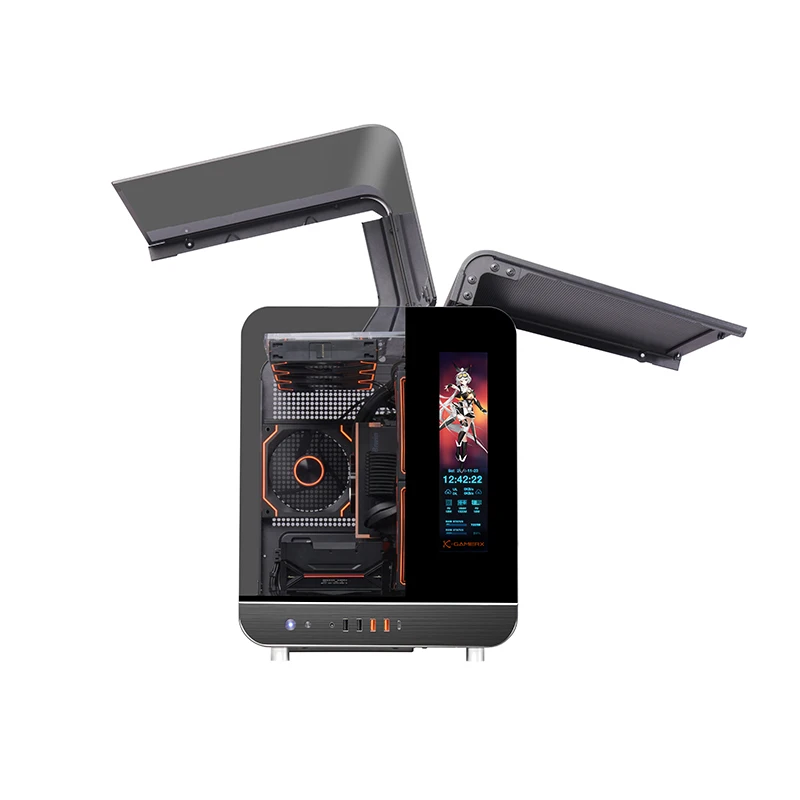 Caja de ordenador Power Train WING M-ATX ITX Seaview Room chasis panorámico de tres lados soporte 360 caja de juegos de escritorio con refrigeración por agua - imagen 5