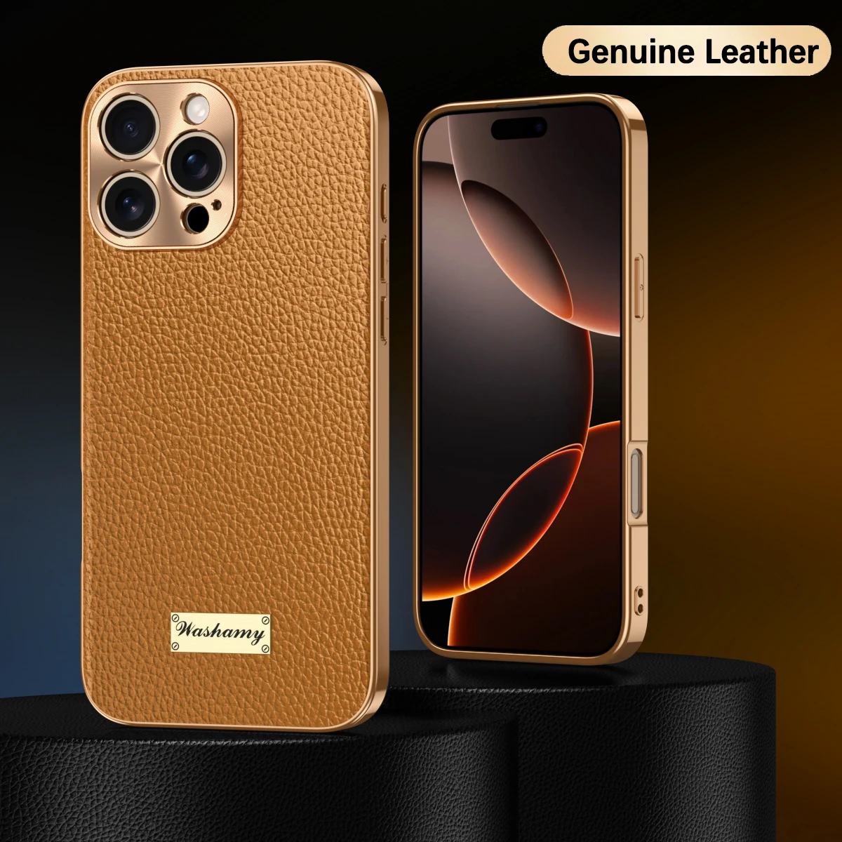 Funda de teléfono de cuero genuino TOGO de lujo para iPhone 17 16 15 14 13 Pro Max Plus 17Air revestimiento borde suave mate cubierta a prueba de golpes - imagen 2