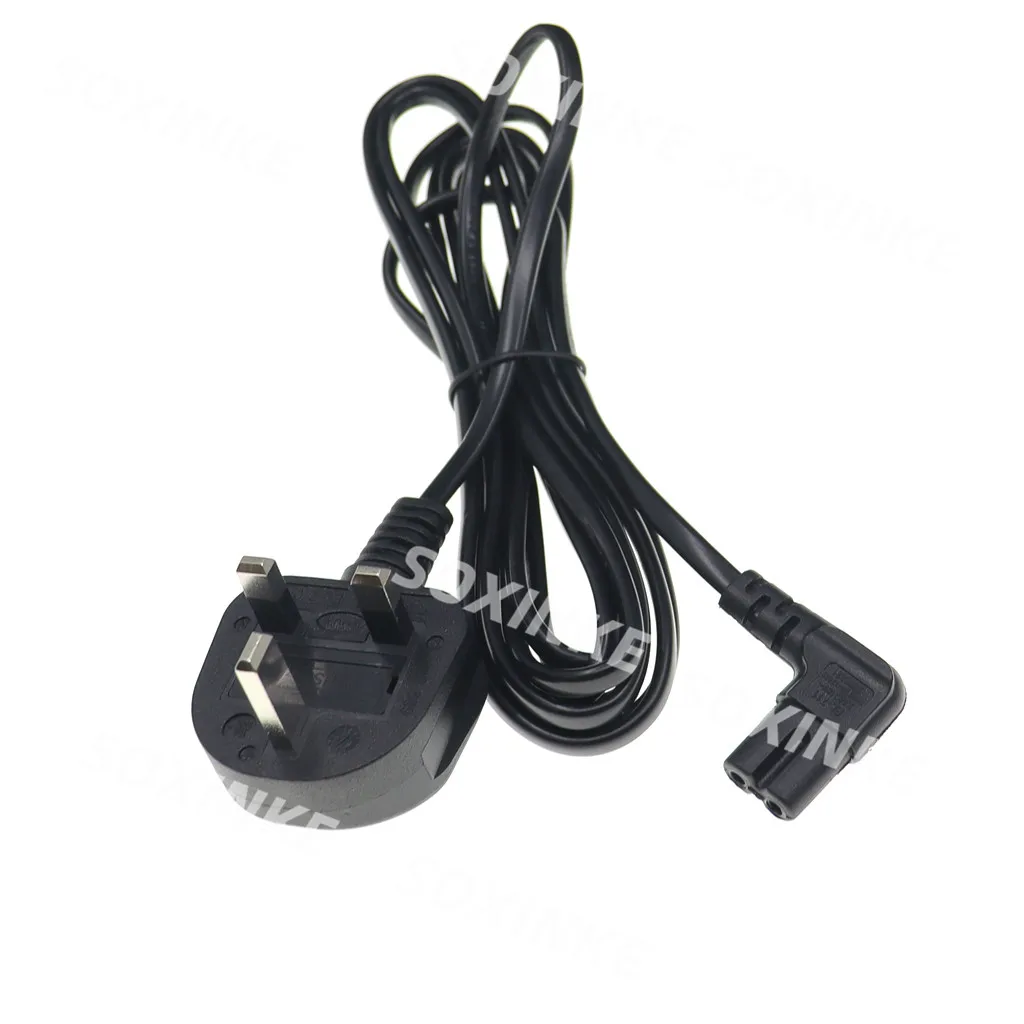 Reino Unido británico de 3 pines a figura 8 C7 en ángulo recto Singapur Malasia Cable de alimentación de CA para impresoras de TV cámaras PS4 PS3 3M - imagen 4