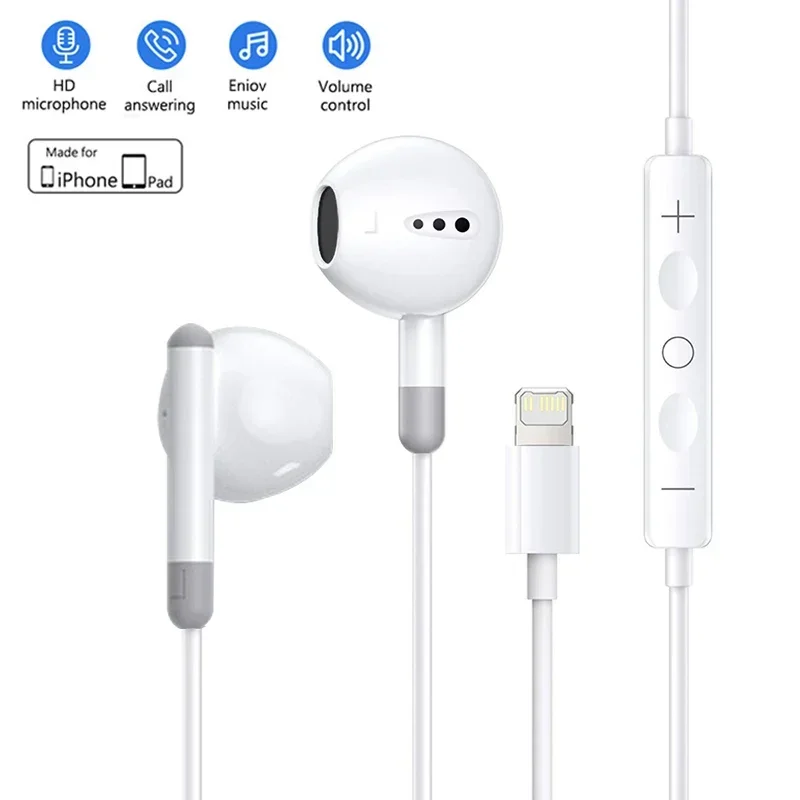 Nuevo 2025 USB tipo C auriculares para Apple iPhone 15 Pro Max 14 13 12 11 auriculares con cable 3,5mm Lightning Bluetooth accesorios