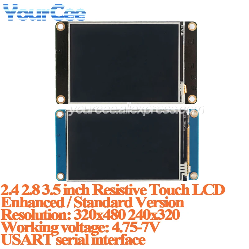 2,4 2,8 3,5 pulgadas pantalla LCD táctil resistiva módulo de pantalla TFT puerto serie pantalla 320x240 320x480 elevado/padrão - imagen 2