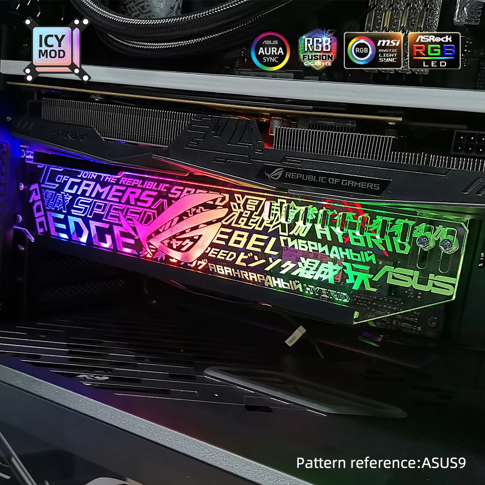 Soporte RGB VGA personalizado ARGB soporte GPU Horizontal soporte de tarjeta de vídeo soporte de gráficos personalizable AURA DIY PC enfriador de agua CPU - imagen 2