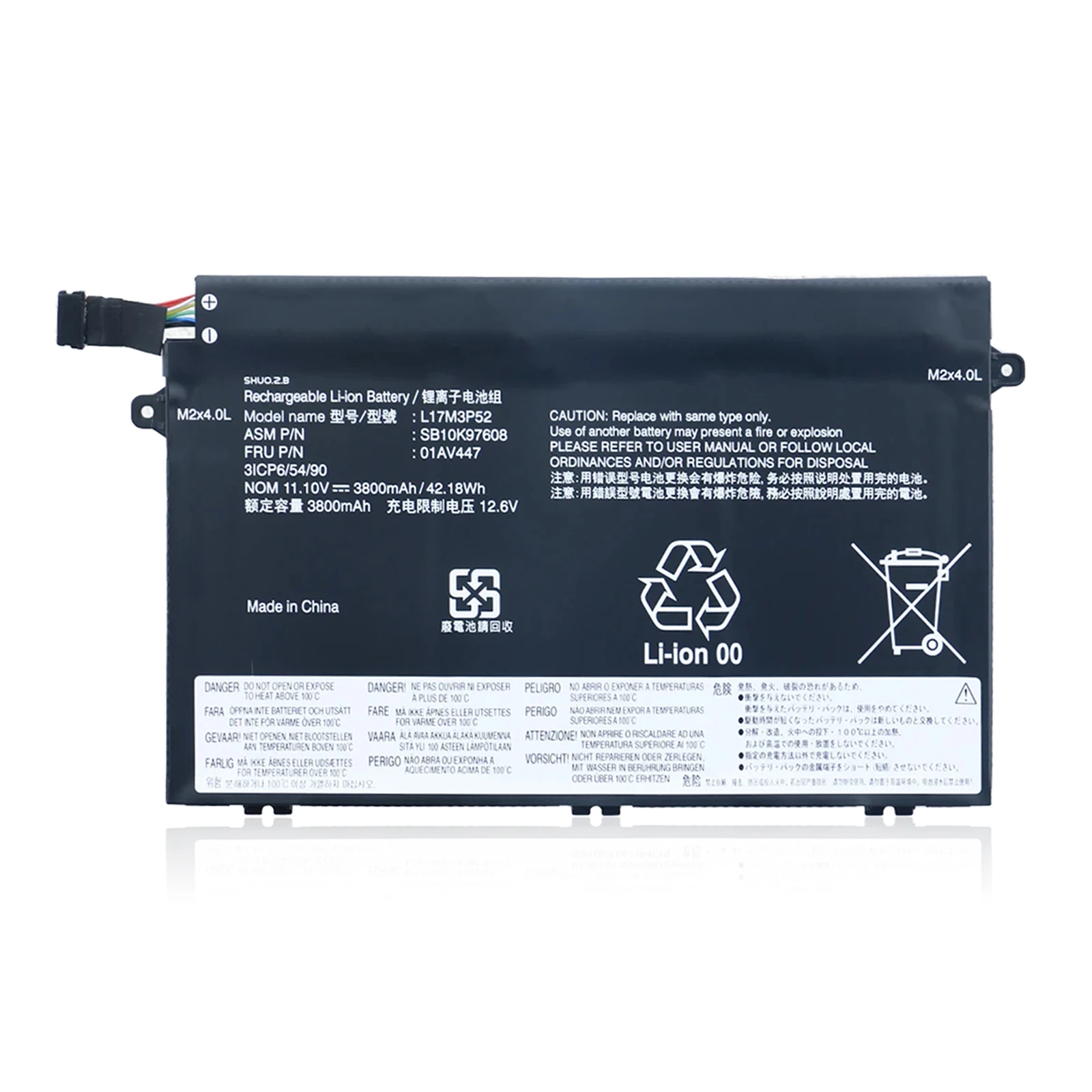 YOOFAN Batería de ordenador portátil L17M3P52 para Lenovo ThinkPad E480 E485 E580 E490 E590 E585 R480 R580 01AV448 01AV447 - imagen 4