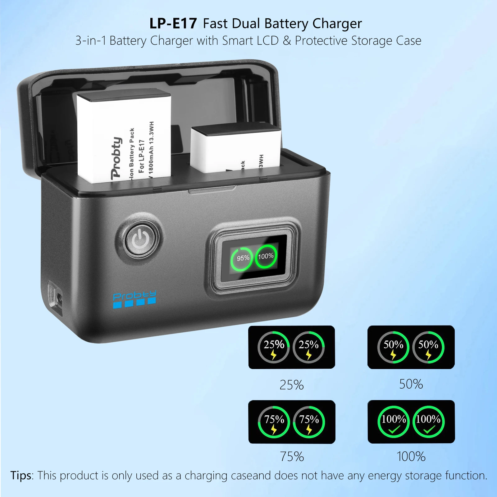 LP-E17 Batería de repuesto y cargador dual para Canon EOS R8, R10, R50, RP, 77D, 750D, 760D, 800D, 8000D, M6 II, M6, M5, M3 - imagen 3