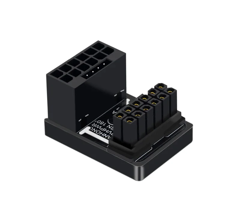 Conector macho a hembra de giro de 180 grados 12VHPWR 12 + 4 16 pines 600W adaptador de fuente de alimentación PCIe5.0 tarjeta gráfica adaptador de corriente ATX3.0