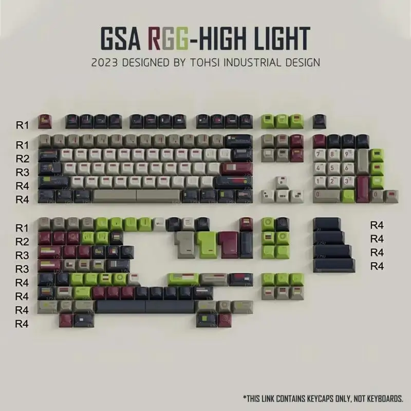 Teclas Rgg Light Retrohigh Light Comrades Gsa, teclas Abs grabadas, juego completo de teclas de teclado mecánico personalizadas, regalos - imagen 4
