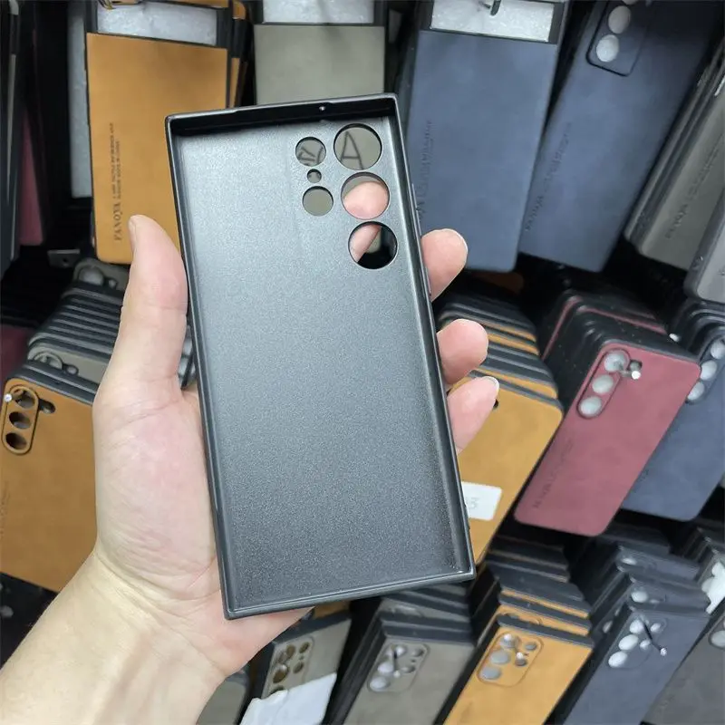 Funda de cuero de lujo para Samsung S25 S24 S23 Ultra contraportada para Samsung S25 Plus protección de cámara Funda de silicona a prueba de golpes - imagen 3