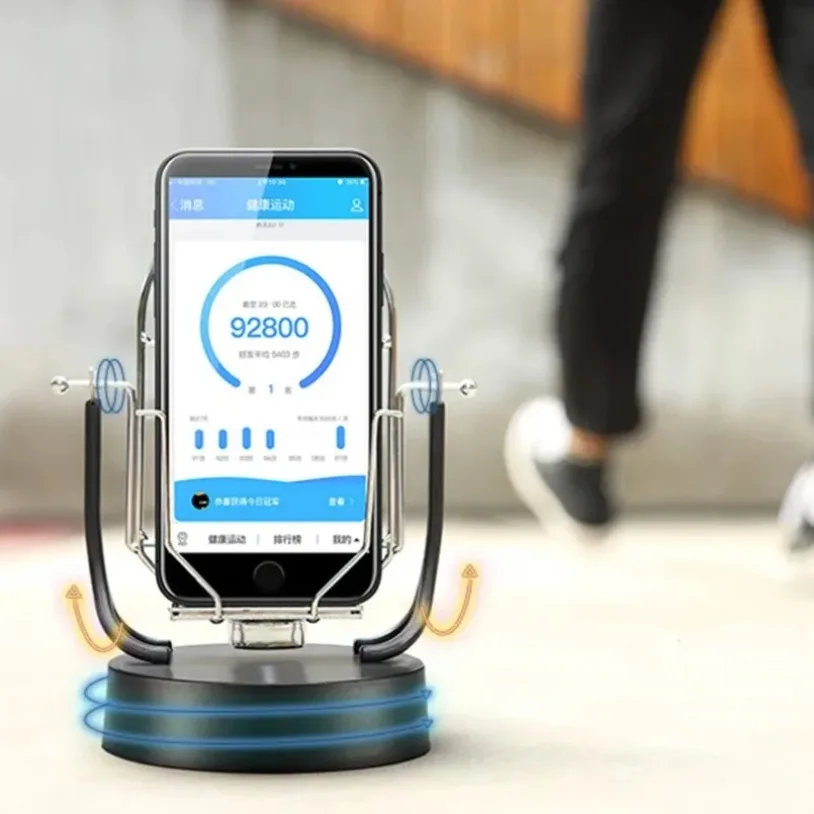 Coctelera oscilante para caminar de escritorio doble, soporte para teléfono móvil, podómetro para teléfono, contador de pelucas para iPhone, Samsung, Xiaomi - imagen 4