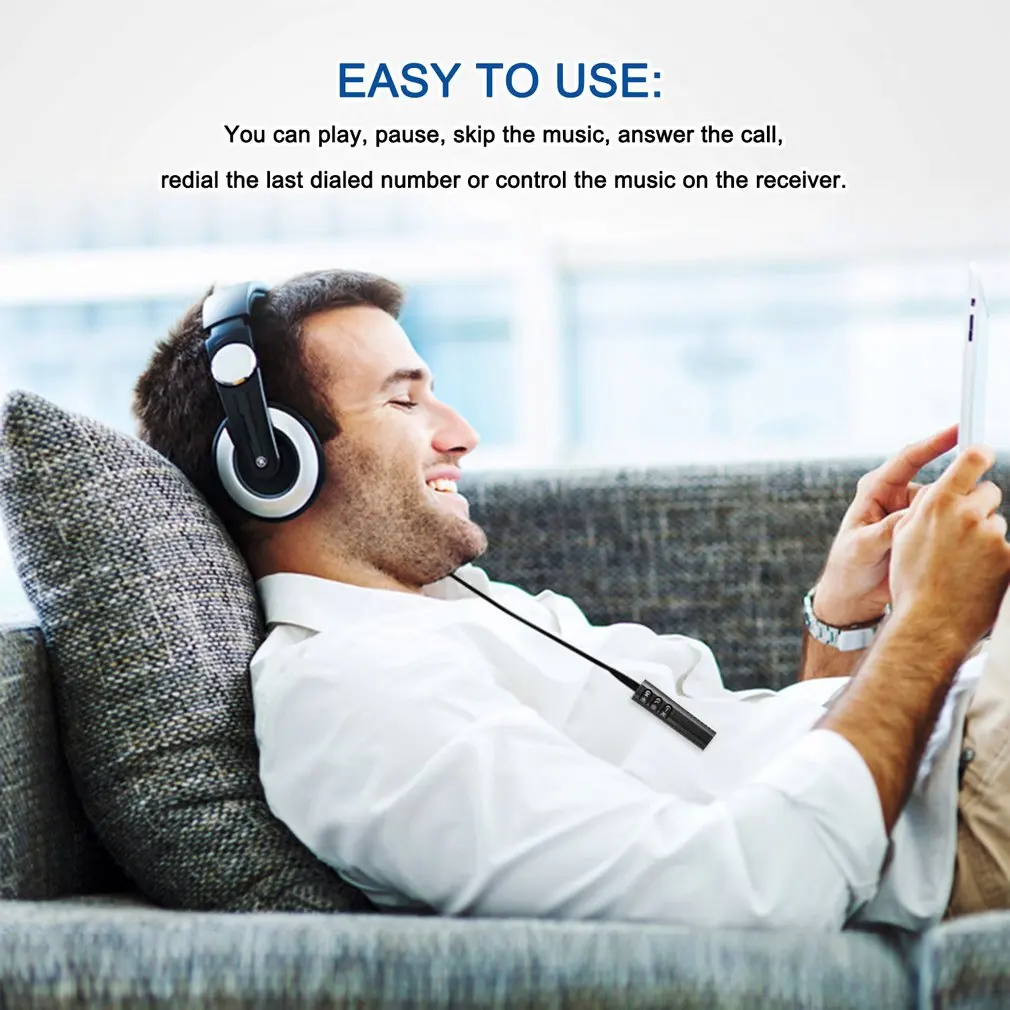 Kit de manos libres para coche, adaptador de Audio MP3 para auriculares, clavijas de 3,5mm, Bluetooth, música inalámbrica - imagen 4