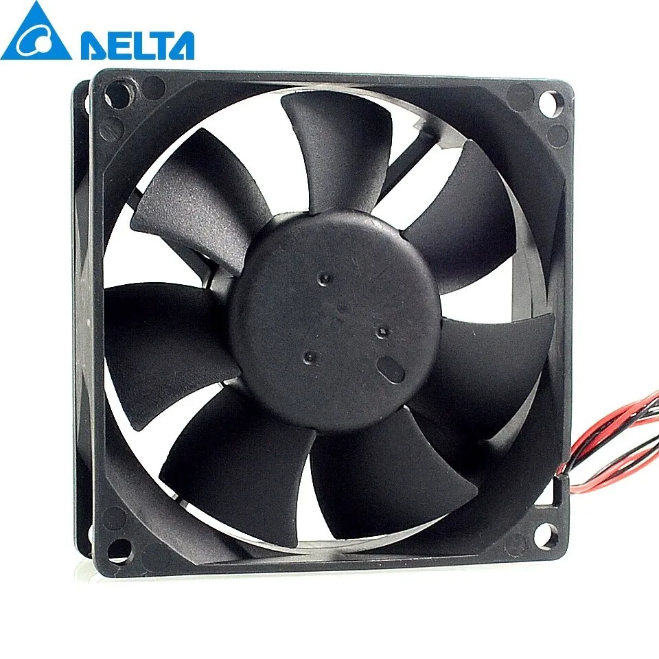Nuevo AFB0812H 8cm 80mm 8025 12V 0.24A 2 cables doble rodamiento de bolas ventilador de refrigeración pwm 80*80*25mm para Delta - imagen 3