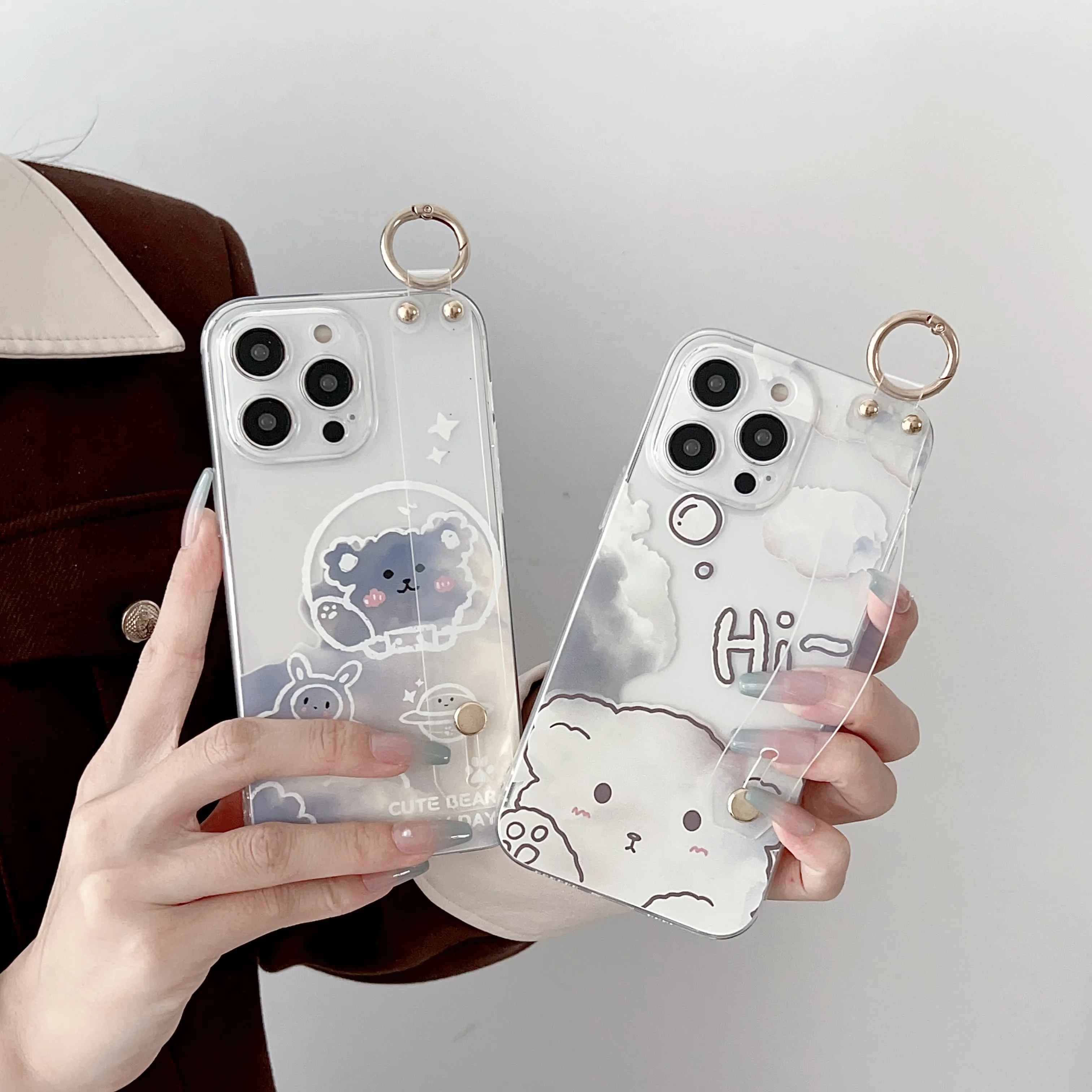 Para Samsung Galaxy A13 A33 A53 A73 A04s A24 A34 A54 A14 A12 A52 A32 A42 A02s A22 A03s funda de nubes de animales correa de muñeca - imagen 5