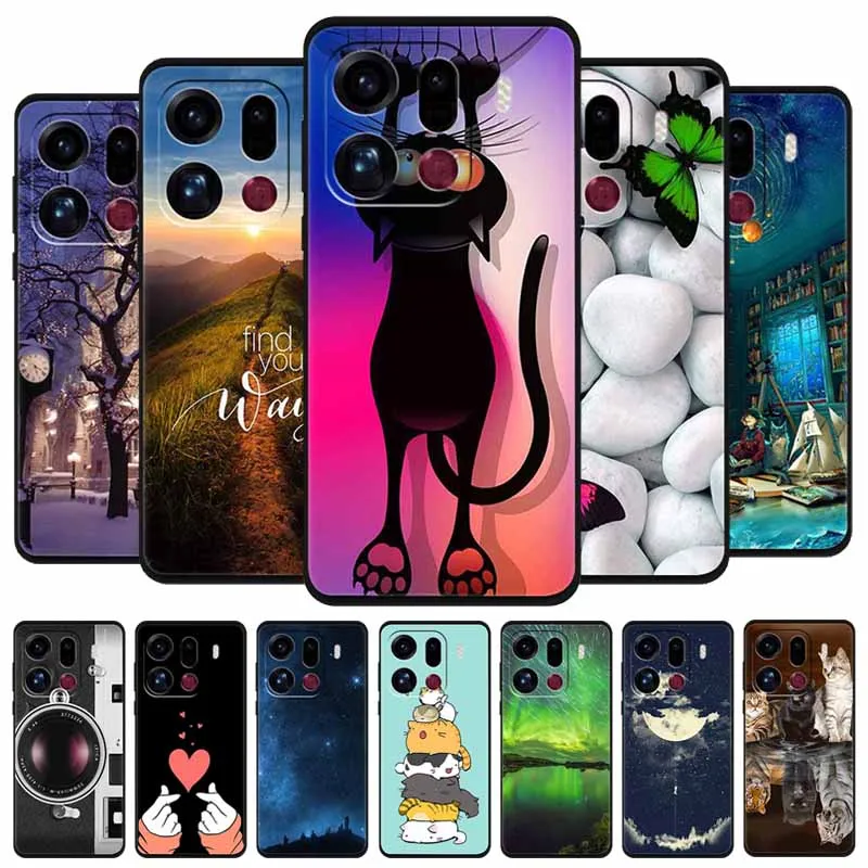 Para OPPO Find X9 Pro 5G funda de teléfono lindo dibujos animados suave silicona negro Protector Coque Shells para OPPO FindX9 Pro 6,78 "funda trasera