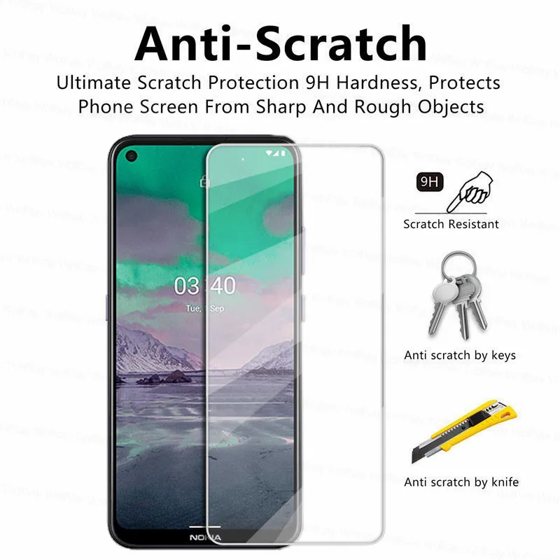 9H Protector de pantalla para Nokia 3,4 de cristal para Nokia 5,4, 3,4, 1,4, 5,3 de vidrio templado lentes de cámara protectores película para Nokia 5,4 de 3,4 - imagen 4