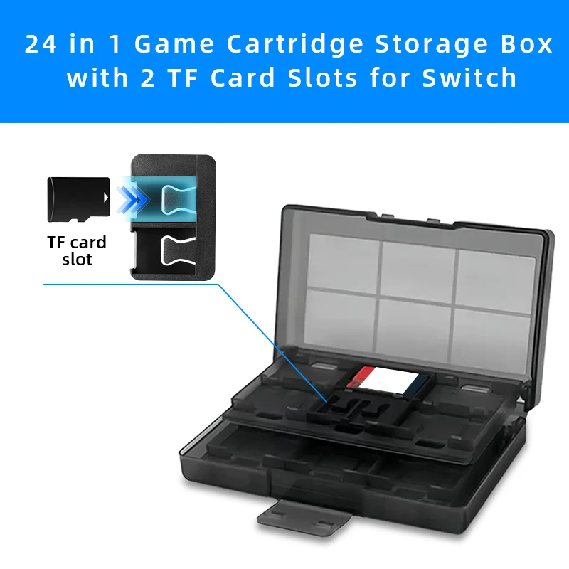 Para Switch juego tarjetero estuche organizador portátil 24 en 1 juego memoria tarjetero caja de almacenamiento - imagen 2