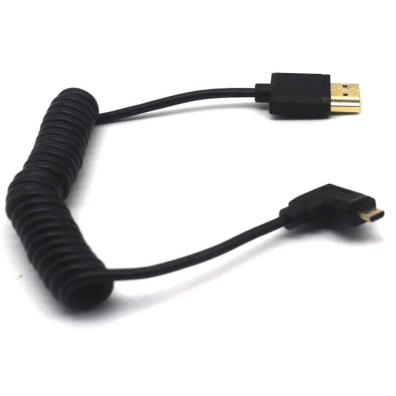 1,2 m 2,0 versión 4K * 2k @ 60hz φ: 3,2 mm HD Micro HDMI - compatible con cable de ángulo de 90 grados extensible con resorte - imagen 2