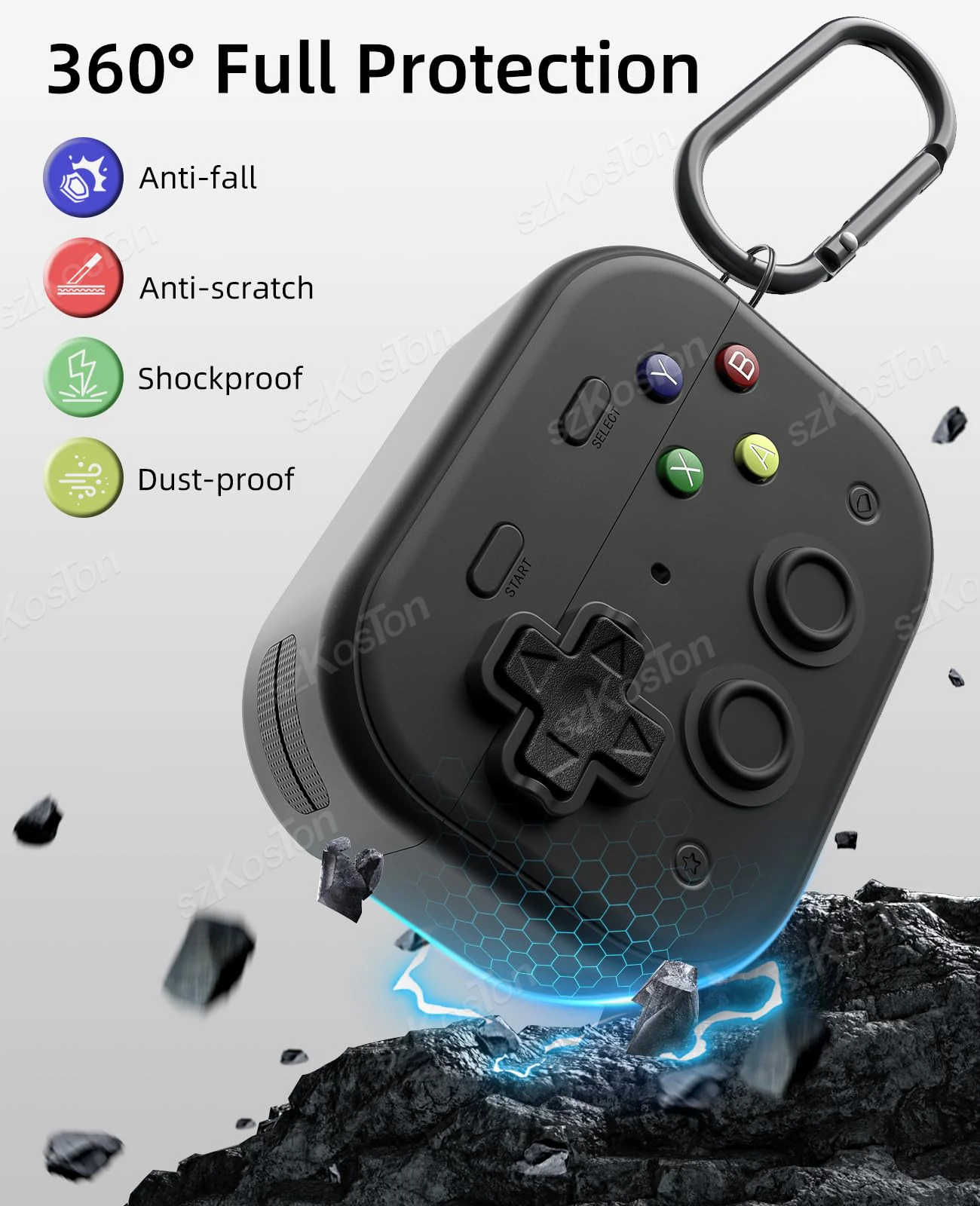 Hard Shell Game Console Design for AirPods Pro 3 Case with Secure Lock Clip Protective Cover for AirPod Pro 3 Accessories - imagen 3