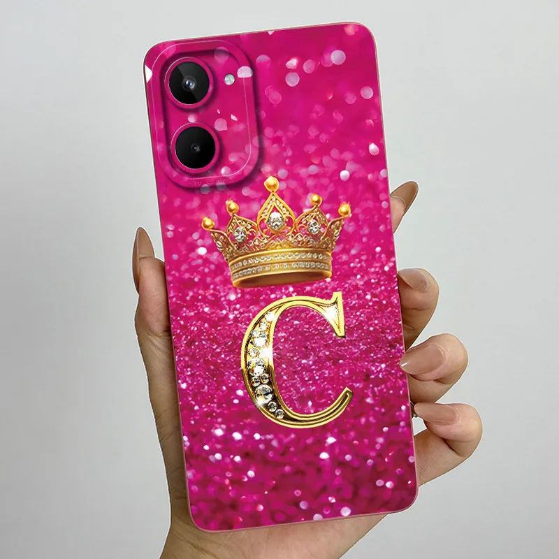 Para Realme 10 moda letra inicial pareja funda de teléfono para Realme 10 4G RMX3630 funda protectora de lente de silicona suave TPU - imagen 5